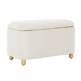 Temple &amp; Webster Duncan Boucle Storage Ottoman Bench