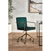 Temple &amp; Webster Forest Green Camden Velvet Home Office Chair