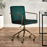Temple &amp; Webster Forest Green Camden Velvet Home Office Chair