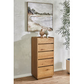 Temple &amp; Webster Natural Rhet 5 Drawer Tallboy