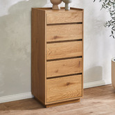 Temple &amp; Webster Natural Rhet 5 Drawer Tallboy