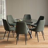 Temple &amp; Webster 120cm Black Anders Round Glass-Top Dining Table