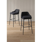 Temple &amp; Webster 74cm Brahms Mid-Back Velvet Barstools