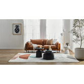 Temple &amp; Webster Terry 3 Seater Premium Genuine Leather Sofa