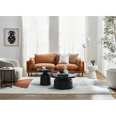 Temple &amp; Webster Terry 3 Seater Genuine Leather Sofa