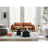 Temple & Webster Terry 3 Seater Genuine Leather Sofa