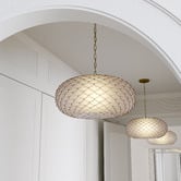 Temple &amp; Webster Scale Steel Capiz Shell Pendant Light
