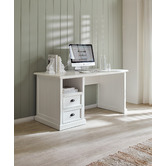 Temple &amp; Webster Hamptons 2 Drawer 1 Shelf Desk