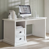 Temple &amp; Webster Hamptons 2 Drawer 1 Shelf Desk