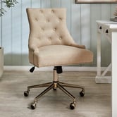 Temple &amp; Webster Windsor Scoop Back Linen Office Chair