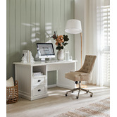 Temple &amp; Webster Windsor Scoop Back Linen Office Chair