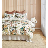 Temple &amp; Webster Vanilla Lulani Cotton Sateen Quilt Cover Set
