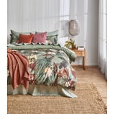 Temple &amp; Webster Green Chantico Cotton Sateen Quilt Cover Set