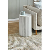 Temple &amp; Webster White Anika Marble Side Table