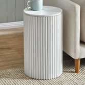 Temple &amp; Webster White Anika Marble Side Table