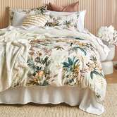 Temple &amp; Webster Vanilla Lulani Cotton Sateen Quilt Cover Set