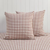 Temple &amp; Webster Gingham Washed Cotton European Pillowcases