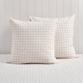 Temple &amp; Webster Gingham Washed Cotton European Pillowcases