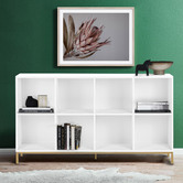 Temple &amp; Webster White &amp; Gold Marlene Bookcase