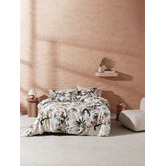 Temple &amp; Webster Vanilla Lulani Cotton Sateen Quilt Cover Set