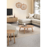 Temple &amp; Webster Dion Herringbone Round Coffee Table &amp; Side Table Set