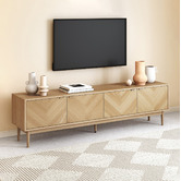 Temple &amp; Webster 200cm Dion Herringbone Oak Wood TV Unit