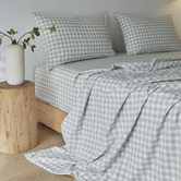 Temple &amp; Webster Gingham Washed Cotton Sheet Set