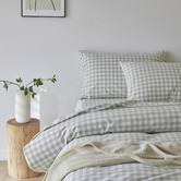 Temple &amp; Webster Gingham Washed Cotton Sheet Set