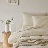 Temple &amp; Webster Gingham Washed Cotton Sheet Set