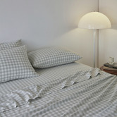 Temple &amp; Webster Gingham Washed Cotton Sheet Set