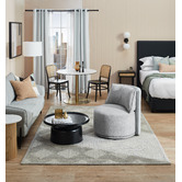 Temple &amp; Webster Anika Mango Wood &amp; Marble Side Table