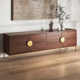 Temple &amp; Webster 180cm Priya Mango Wood Entertainment Unit