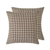 Temple &amp; Webster Gingham Washed Cotton European Pillowcases