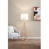 Temple &amp; Webster Bailey Solid Wood Tripod Floor Lamp