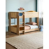 Temple &amp; Webster Natural Hamilton Rattan Single Bunk Bed