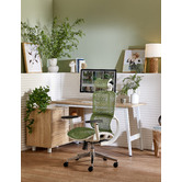 Temple &amp; Webster White &amp; Green Elite Ergonomic Office Chair with Headrest