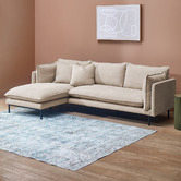 Temple &amp; Webster Natural Bellamy 3 Seater Sofa with Chaise