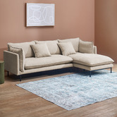 Temple &amp; Webster Natural Bellamy 3 Seater Sofa with Chaise