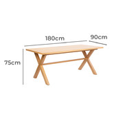 Temple &amp; Webster 6 Seater Brighton Oak Dining Table &amp; Bench Set