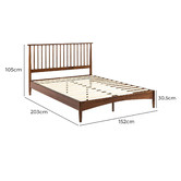 Temple &amp; Webster Warm Brown Liam Pine Wood Bed Queen