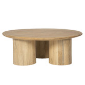 Temple &amp; Webster Clover Round Mango Wood Coffee &amp; Side Table Set