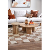 Temple &amp; Webster Clover Mango Wood Pillar Leg Coffee Table