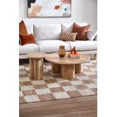 Temple &amp; Webster Clover Pillar Leg Round Mango Wood Coffee Table