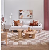 Temple &amp; Webster Clover Pillar Leg Round Mango Wood Coffee Table