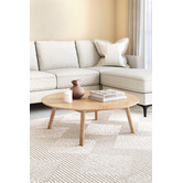 Temple &amp; Webster Dion Herringbone Round Coffee Table &amp; Side Table Set