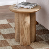 Temple &amp; Webster Clover Round Mango Wood Coffee &amp; Side Table Set
