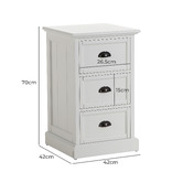 Temple &amp; Webster White Hamptons 3 Drawer Bedside Table