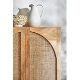 Temple &amp; Webster Anya Mango Wood &amp; Rattan Cupboard