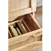 Temple &amp; Webster Anya Mango Wood &amp; Rattan Cupboard