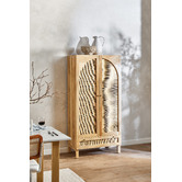 Temple &amp; Webster Anya Mango Wood &amp; Rattan Cupboard